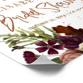 Herfst floral rusty vrijgezellenfeest welkomstteke poster (Hoek)