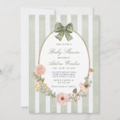 Herfst Floral Sage Baby shower Uitnodiging (Voorkant)