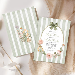  Herfst Floral Sage Baby shower Uitnodiging