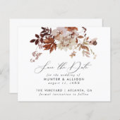 Herfst Floral Save the Date (Voorkant / Achterkant)