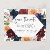 Herfst Floral Save the Date Briefkaart (Voorkant)
