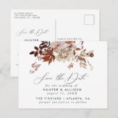 Herfst Floral Save the Date Briefkaart (Voorkant / Achterkant)