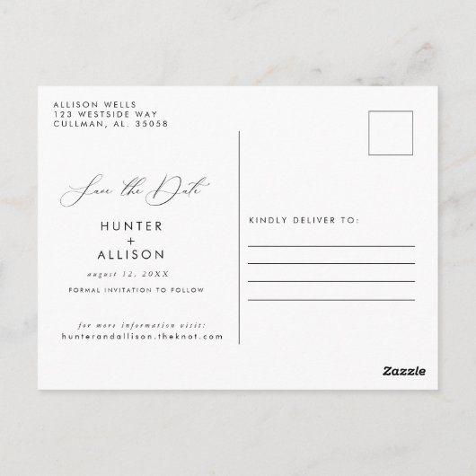 Herfst Floral Save the Date Briefkaart (Achterkant)