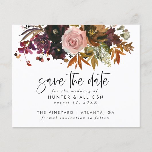 Herfst Floral Save the Date Flyer (Voorkant)