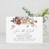 Herfst Floral Save the Date Kaart (Staand voorkant)