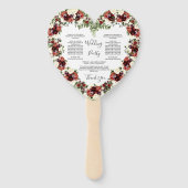 Herfst Floral Soft Terracotta Cream Burgundy Heart Handwaaier (Achterkant)