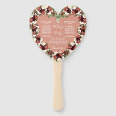 Herfst Floral Soft Terracotta Cream Burgundy Heart Handwaaier (Achterkant)