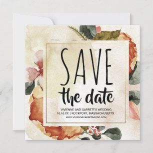  herfst Floral sparen de Datum Save The Date