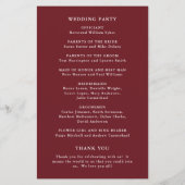 Herfst Floral Sunflower Rustic Wedding Programme (Achterkant)