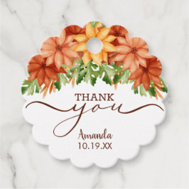 Herfst Floral Swag Shower - Hartelijk dank voor uw Bedankjes Labels