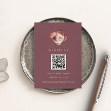 Herfst Floral Teacup Vrijgezellenfeest Registry QR