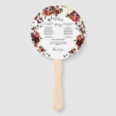 Herfst Floral Terracotta Cream Burgundy Paars Handwaaier (Achterkant)