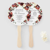 Herfst Floral Terracotta Cream Burgundy Paars Handwaaier (Voorkant en achterkant)