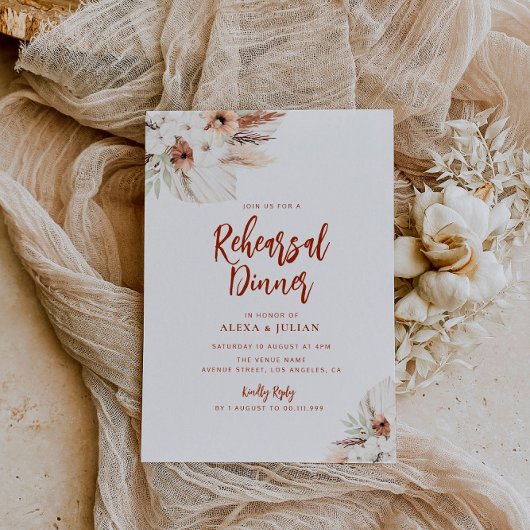 herfst floral terracotta repetitief diner kaart