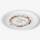 Herfst Floral Terracotta Wedding Papieren Bordje (Gekanteld)