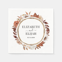 Herfst Floral Terracotta Wedding Servet