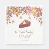 Herfst floral Thanksgiving diner of taart wedstrij Servet (Voorkant)