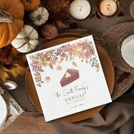 Herfst floral Thanksgiving diner of taart wedstrij Servet