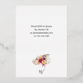 Herfst Floral Thanksgiving witte pompoen Folie Uitnodiging (Achterkant)