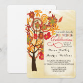 Herfst Floral Tree Weddenschap Alleen uitnodiging (Voorkant / Achterkant)