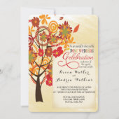 Herfst Floral Tree Weddenschap Alleen uitnodiging (Voorkant)