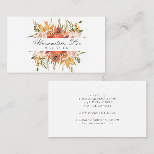Herfst Floral Visitekaartje (Voorkant / Achterkant)