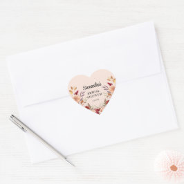 Herfst Floral Vrijgezellenfeest Hart Sticker