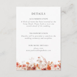 Herfst Floral Vrijgezellenfeest Informatiekaartje