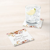 Herfst Floral Vrijgezellenfeest Kartonnen Onderzetters (Insitu)