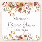 Herfst Floral Vrijgezellenfeest Kartonnen Onderzetters (Voorkant)