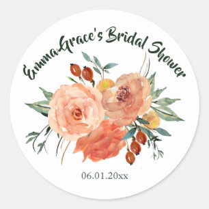 Herfst Floral Vrijgezellenfeest Ronde Sticker