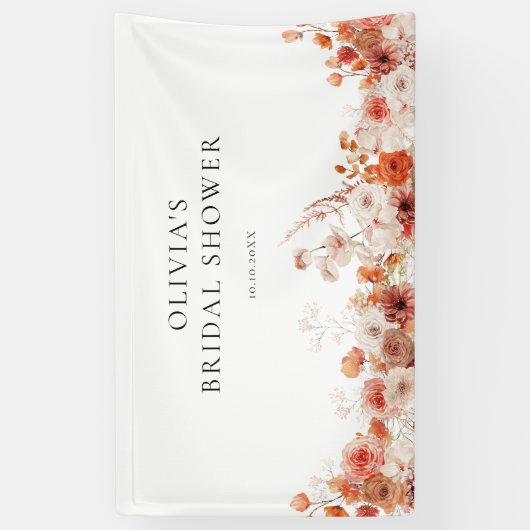 Herfst Floral Vrijgezellenfeest Spandoek (Verticaal)