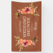Herfst Floral Vrijgezellenfeest Terracotta Spandoek (Verticaal)