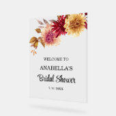 Herfst Floral Vrijgezellenfeest Welkom Board Acryl Bord (Hoek)