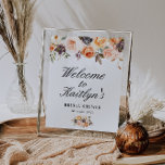 herfst floral vrijgezellenfeest welkomstteken poster<br><div class="desc">mooie waterverf herfst goud en bloemen. De tekst en de kleuren op dit poster van het teken kunnen worden uitgegeven.</div>