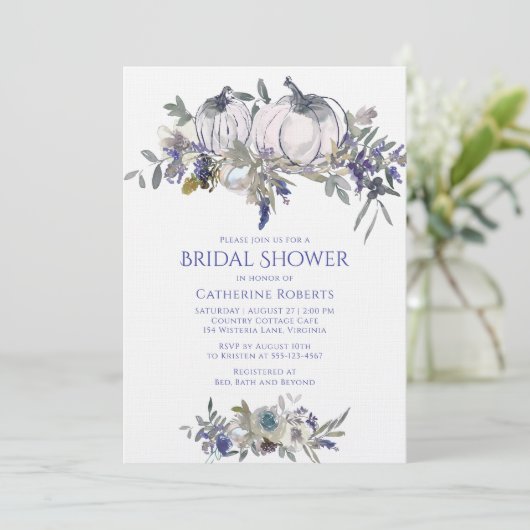 Herfst Floral Waterverf Pumpkin Vrijgezellenfeest Kaart (Staand voorkant)