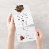  herfst Floral Wedding All In One Uitnodiging (Afscheurbaar)