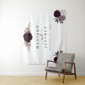 Herfst Floral Wedding Backdrop Wine Plum Mauve Wandkleed (In situ)