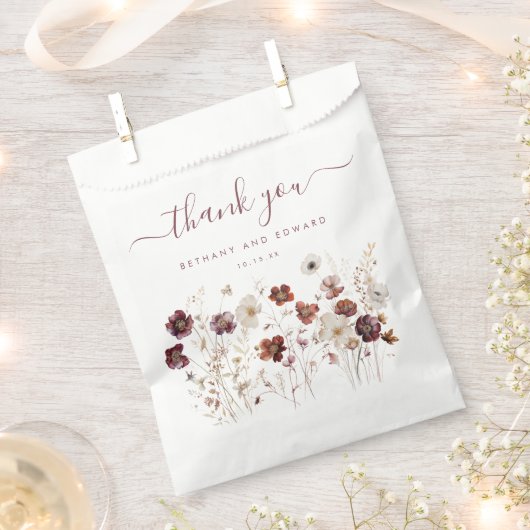 Herfst Floral Wedding Bedankzakje (Geknipt)