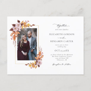 Herfst Floral Wedding Elegant Foliage Foto I Briefkaart
