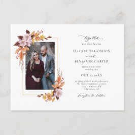 Herfst Floral Wedding Elegant Foliage Foto I Briefkaart