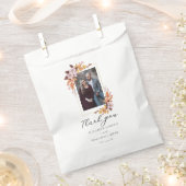 Herfst Floral Wedding Elegant Foto bedankt Bedankzakje (Geknipt)