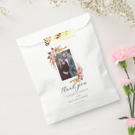 Herfst Floral Wedding Elegant Foto bedankt Bedankzakje