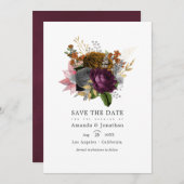  herfst Floral Wedding Foto Save The Date (Voorkant / Achterkant)