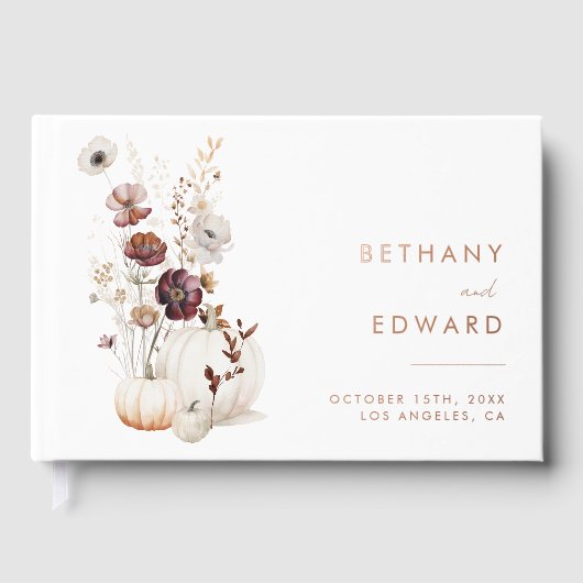 Herfst Floral Wedding Gastenboek (Voorkant)