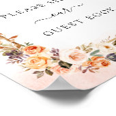 herfst Floral Wedding Guest Book Square Sign Poster (Hoek)