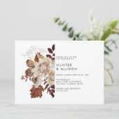 Herfst Floral Wedding Invitation Flyer Kaart (Staand voorkant)