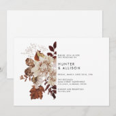 Herfst Floral Wedding Invitation Flyer Kaart (Voorkant / Achterkant)