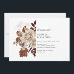 Herfst Floral Wedding Invitation Flyer Kaart<br><div class="desc">Deze stijlvolle herfstbloemige all-in-one trouwuitnodigingen zijn erg modern en schattig.</div>