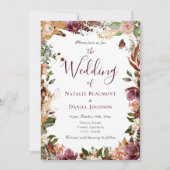 Herfst Floral Wedding Kaart (Voorkant)